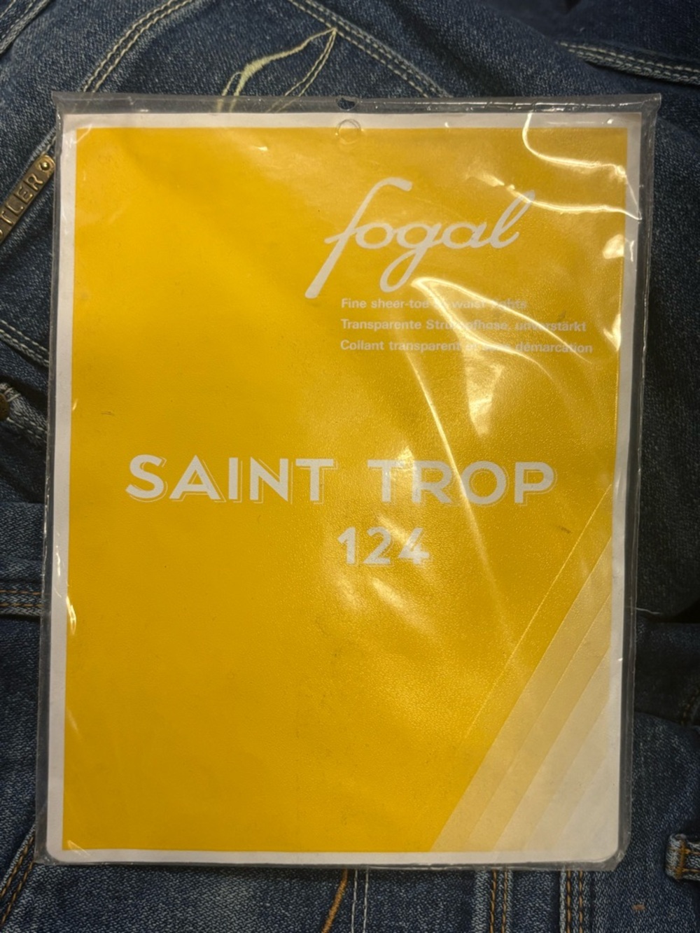 Fogal Saint Trop 124 Sheer Tights - Yellow Jaune French Hosiery size S